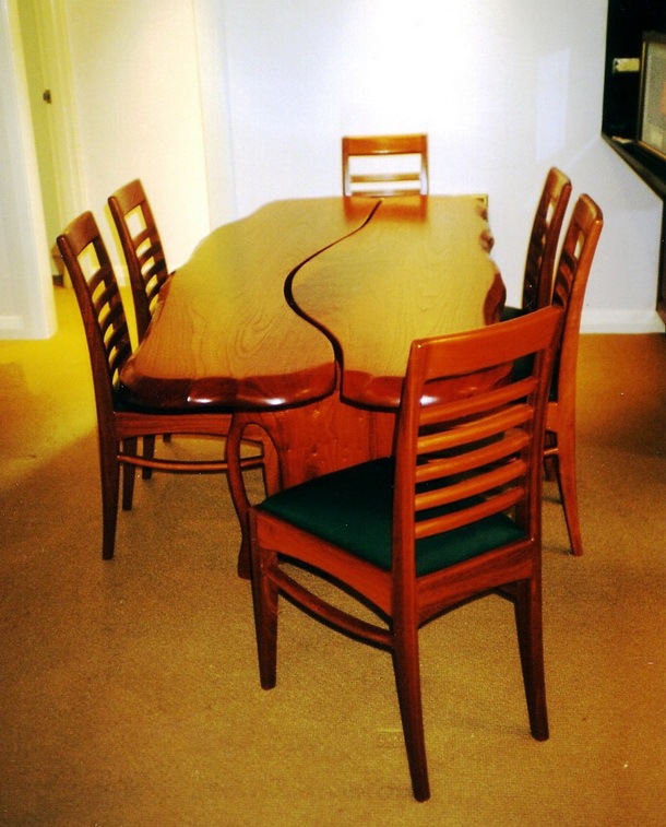 Handcrafted red cedar dining table