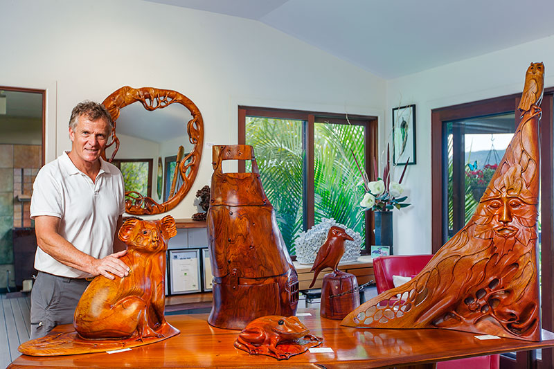 Timber artwork displayed at Obi Valley Woodworks
